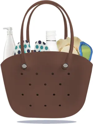 Rubber Beach Bag Large Waterproof Lightweight Washable Durable Bogo Bag Women Rubber Tote Bag for Beach, Pool, Gym