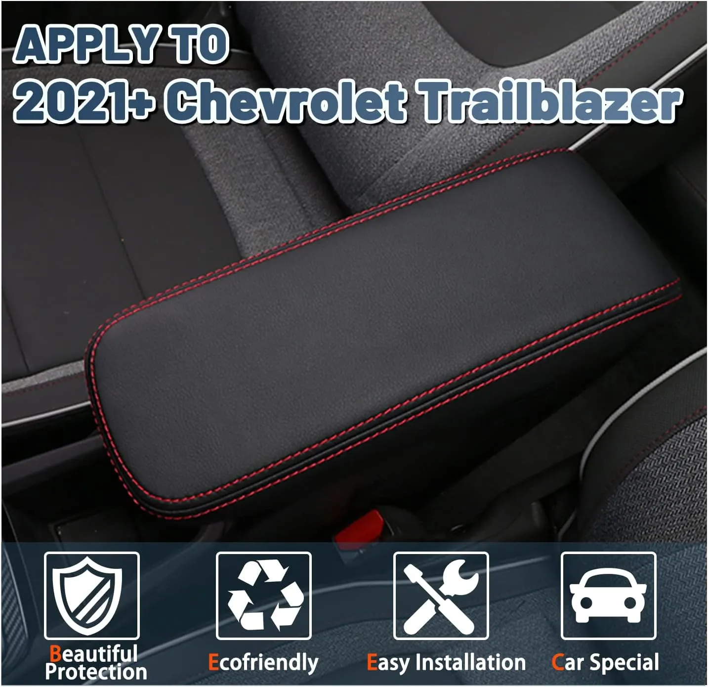 Ruiya 2025 Trailblazer Center Console Cover for Chevy Trailblazer 2025 Accessories Armrest Lid Cover Cushion Compatible with 2021 2022 2023 2024 2025 Chevy Trailblazer RS/LS/LT/Activ