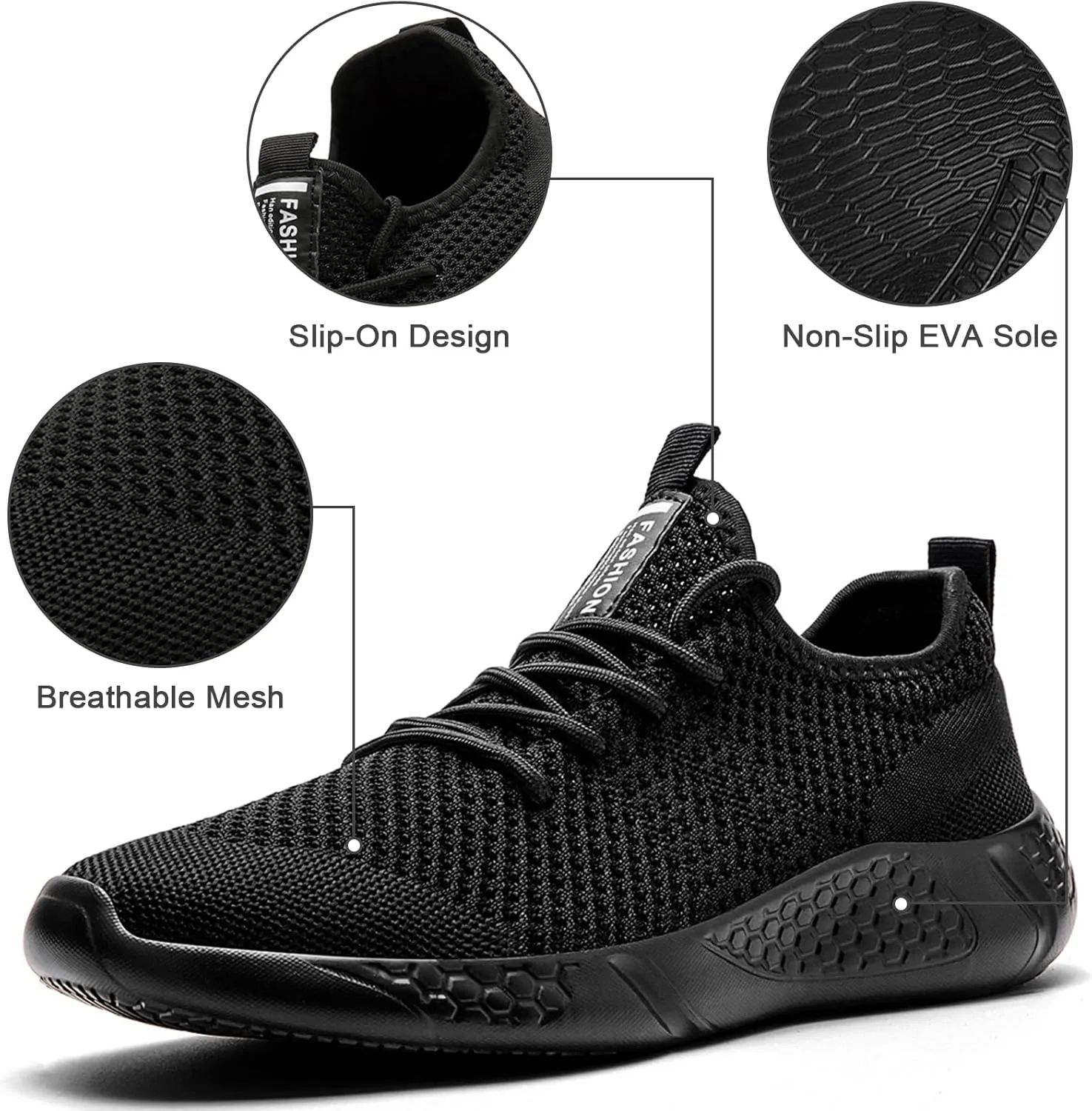 Running Shoes for Men Tennis Mens Sneakers Gym Workout Lightweight Walking Casual Athletic Slip On Shoes