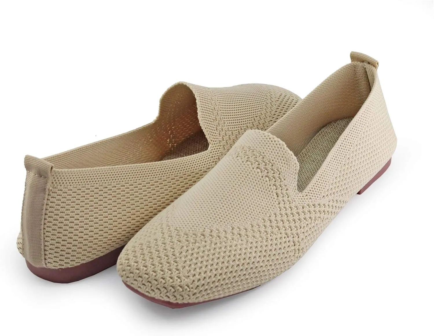 RVROVIC Women Flat Shoes Knitted Lightweight Slip-on Loafers Breathabel Soft Comfortable Ballet Flats