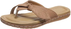 Sandals Women Dressy Summer Flat Leaves Twisted Straps Thong Clip Toe Flip Flops Vintage Lightweight Comfortable Outdoor Ladies Beach Shoes Slippers