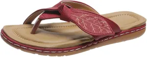 Sandals Women Dressy Summer Flat Leaves Twisted Straps Thong Clip Toe Flip Flops Vintage Lightweight Comfortable Outdoor Ladies Beach Shoes Slippers