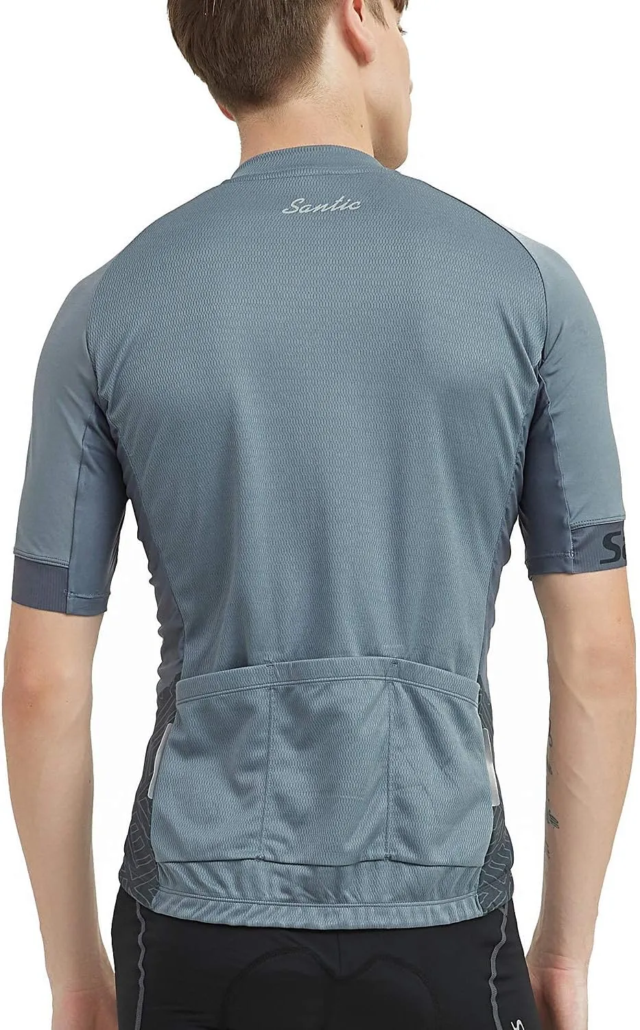 Santic Men’s Cycling Jersey Short Sleeve Bike Shirts for Men Bicycle Jacket with Pockets Breathable & Quick Dry Yorkson