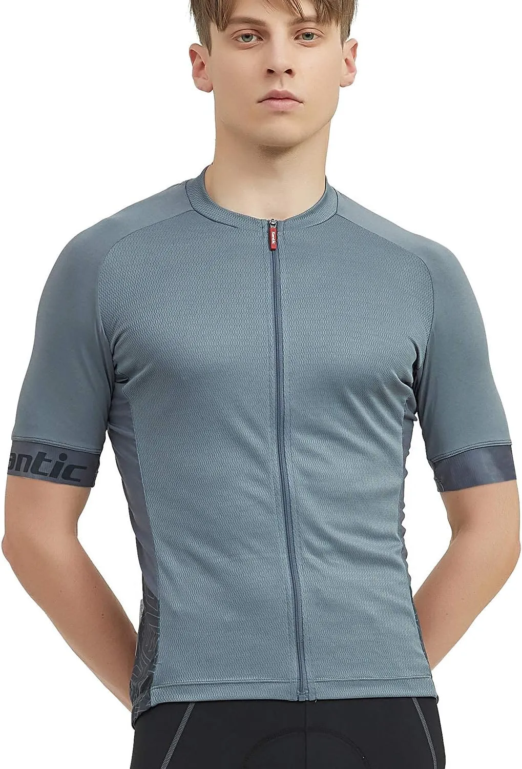 Santic Men’s Cycling Jersey Short Sleeve Bike Shirts for Men Bicycle Jacket with Pockets Breathable & Quick Dry Yorkson