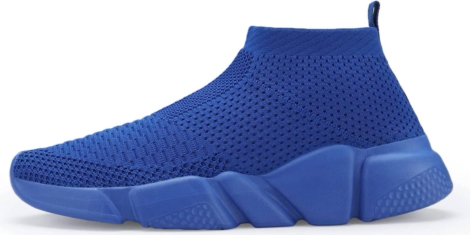 Santiro Mens Walking Shoes Breathable Knit Slip On Sneakers Lightweight Athletic Gym Shoes