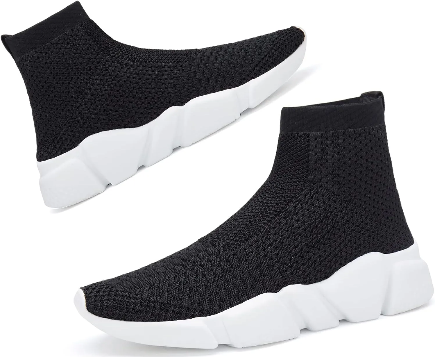 Santiro Womens Slip On Shoes Lightweight High Top Sneakers Comfortable Gym Walking Shoes