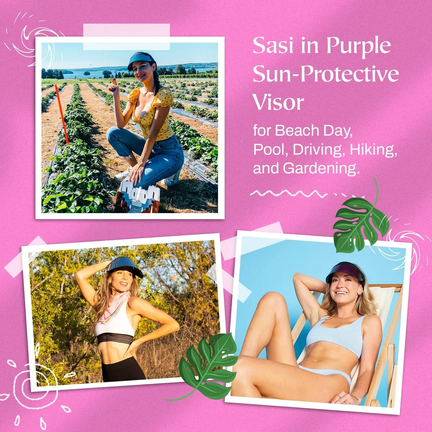 Sasi Mini Sun Visor & UV Protection Face Shield - Adjustable Heat-Resistant and Warp-Proof Lens for Women, Men, Kids
