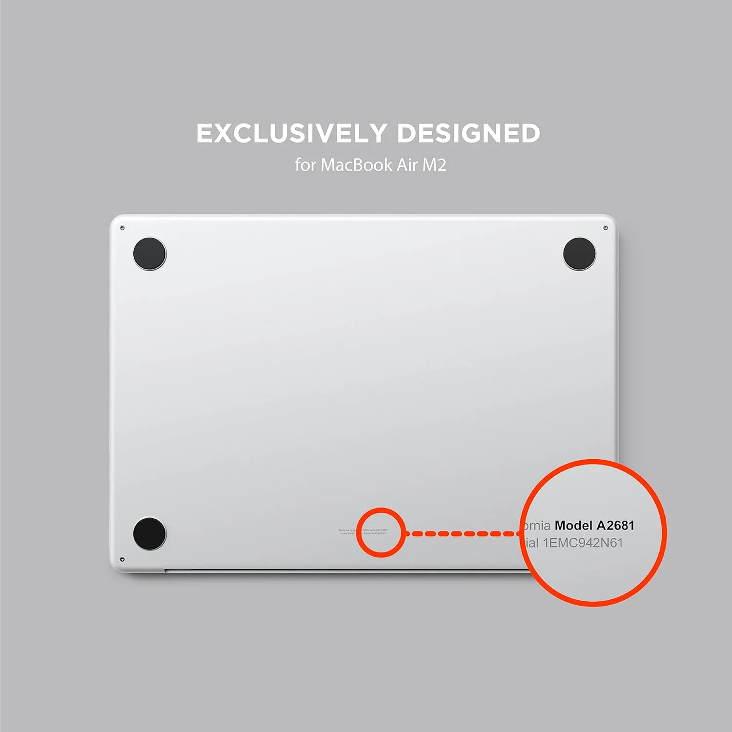 Satechi Eco Hard-Shell Case Compatible with MacBook Air Case (M2, 2022) Model A2681- Lightweight and Slim – MacBook hub and Adapter-Friendly Design – Clear