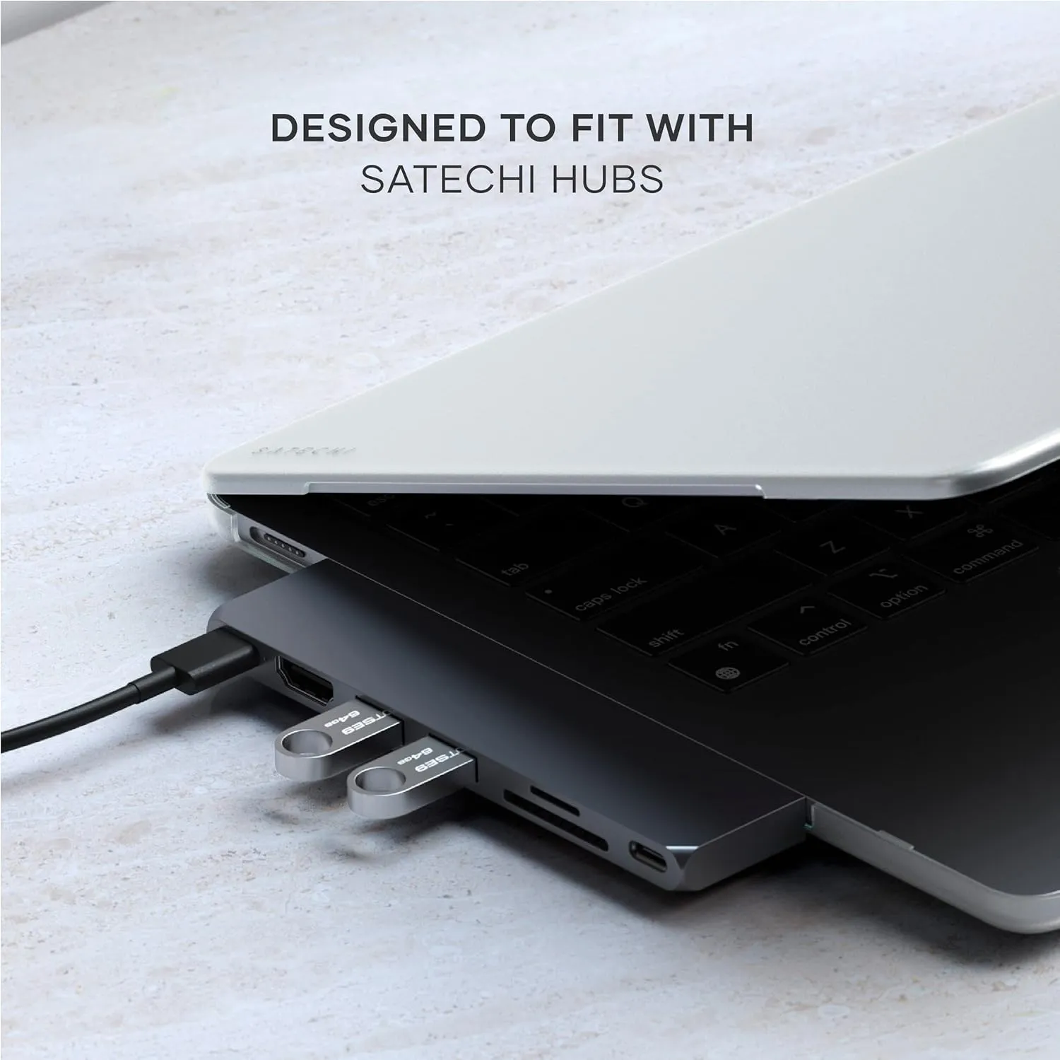Satechi Eco Hard-Shell Case Compatible with MacBook Air Case (M2, 2022) Model A2681- Lightweight and Slim – MacBook hub and Adapter-Friendly Design – Clear