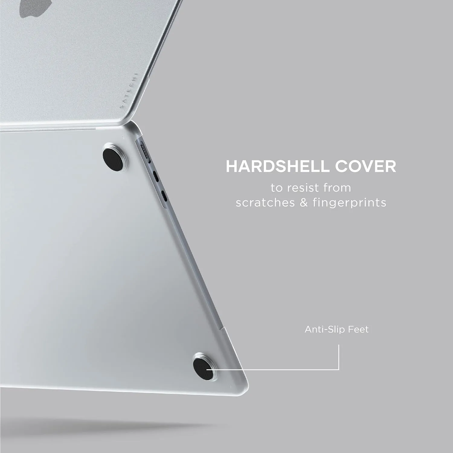 Satechi Eco Hard-Shell Case Compatible with MacBook Air Case (M2, 2022) Model A2681- Lightweight and Slim – MacBook hub and Adapter-Friendly Design – Clear