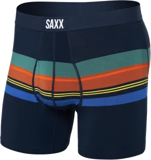 SAXX Underwear Co. Men's Ultra Super Soft Boxer Brief Fly, League Stripe-Navy, Large