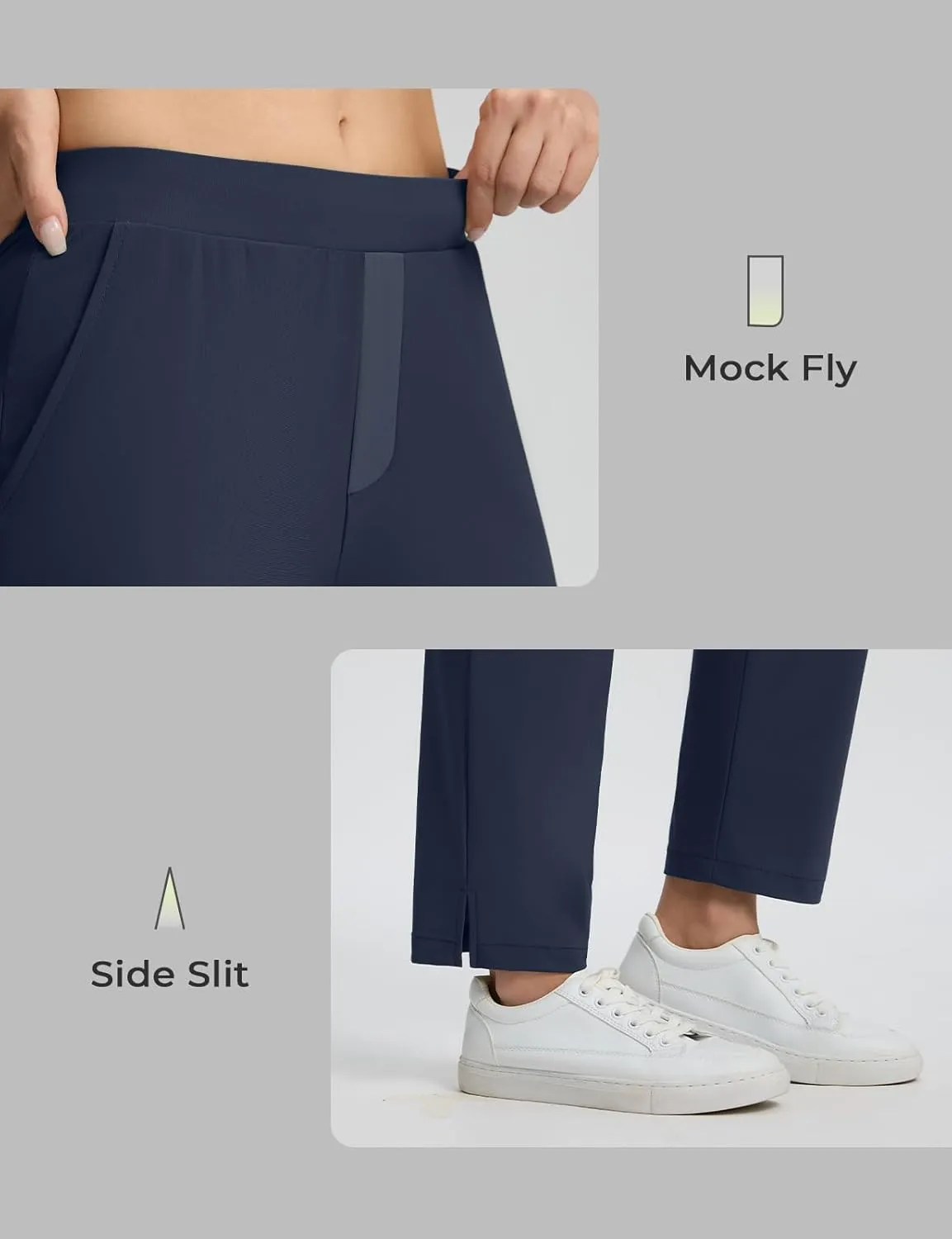 Seamaid Womens Golf Pants Lightweight Casual Travel Pants with Zipper Pockets Stretchy Work Business