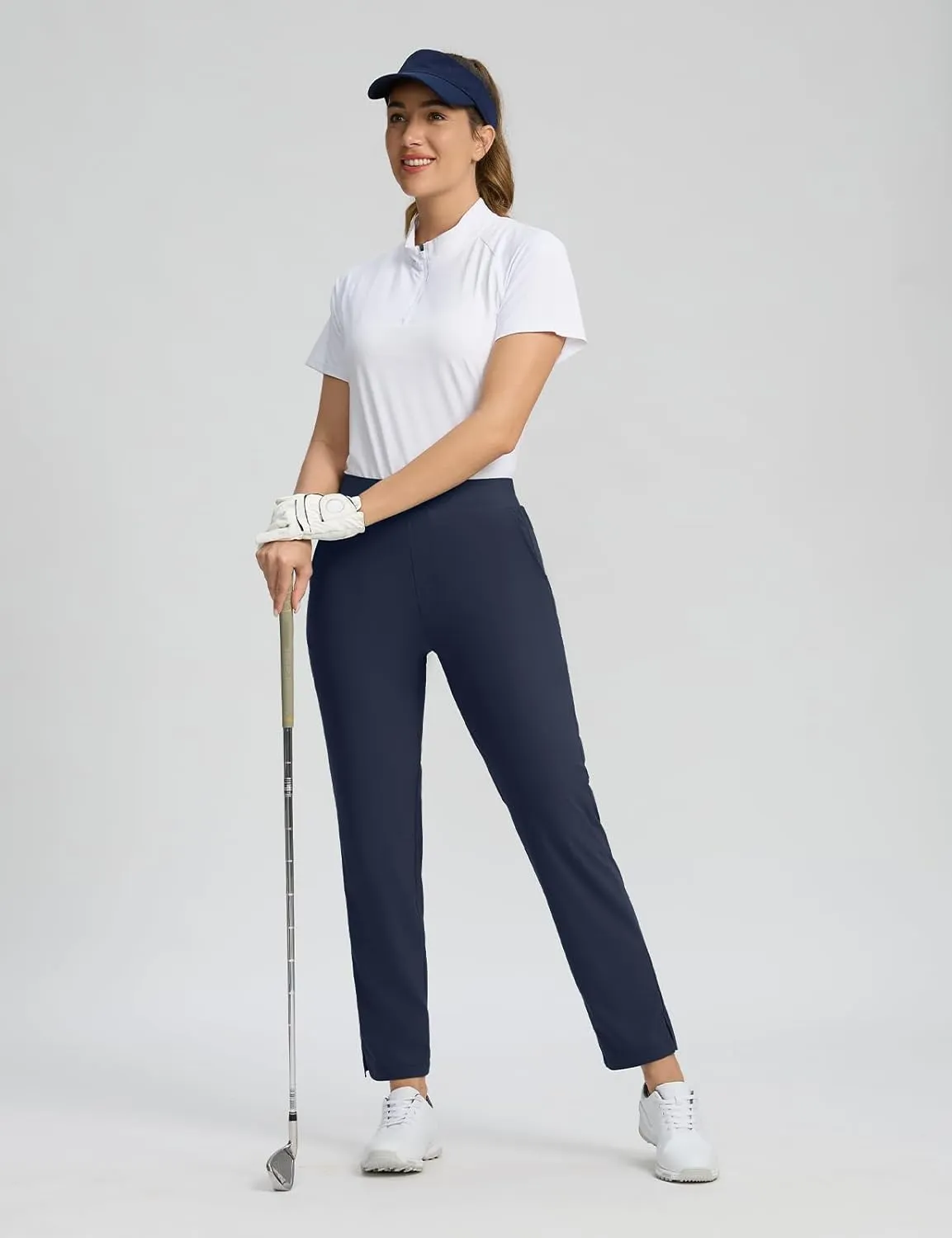 Seamaid Womens Golf Pants Lightweight Casual Travel Pants with Zipper Pockets Stretchy Work Business