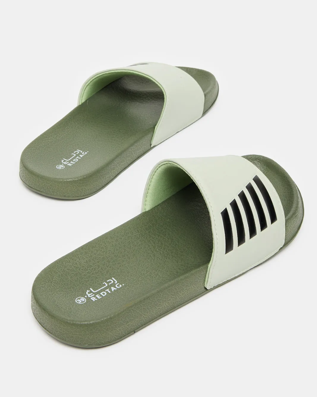 Senior Boys Mint Striped Slide
