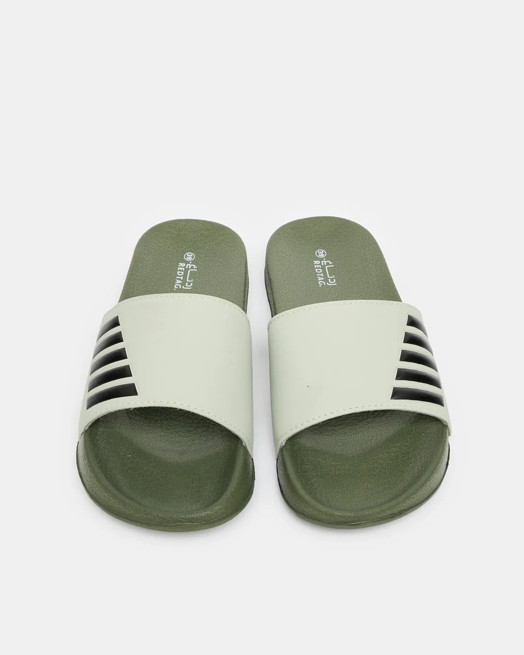 Senior Boys Mint Striped Slide