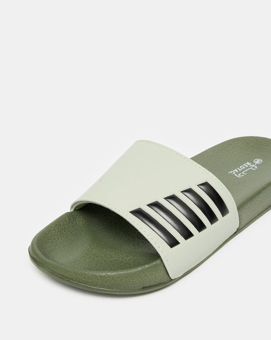 Senior Boys Mint Striped Slide