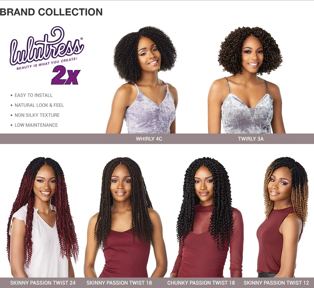 Sensationnel Crochet Braids Lulutress 2X Pre-Looped Skinny Passion Twist 12" (3-PACK, 2)
