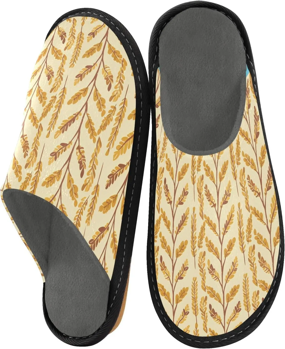 senya Golden Wheat Fuzzy Slippers Soft Home Bedroom Slippers for Women Men House Shoes