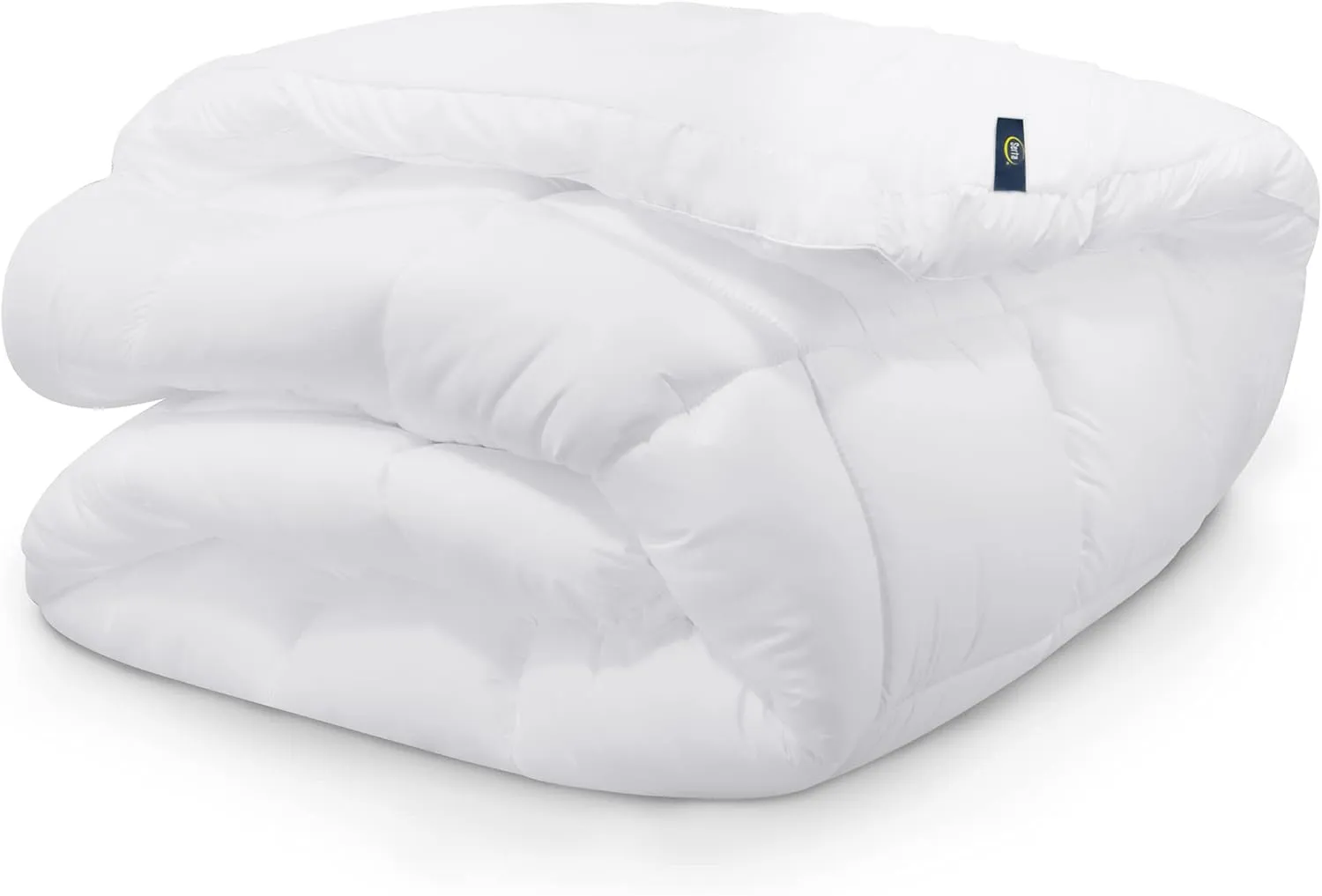 SERTA Down Illusion Soft Hypoallergenic 2 inch Pillowtop Simple Fit Mattress Topper, King, White