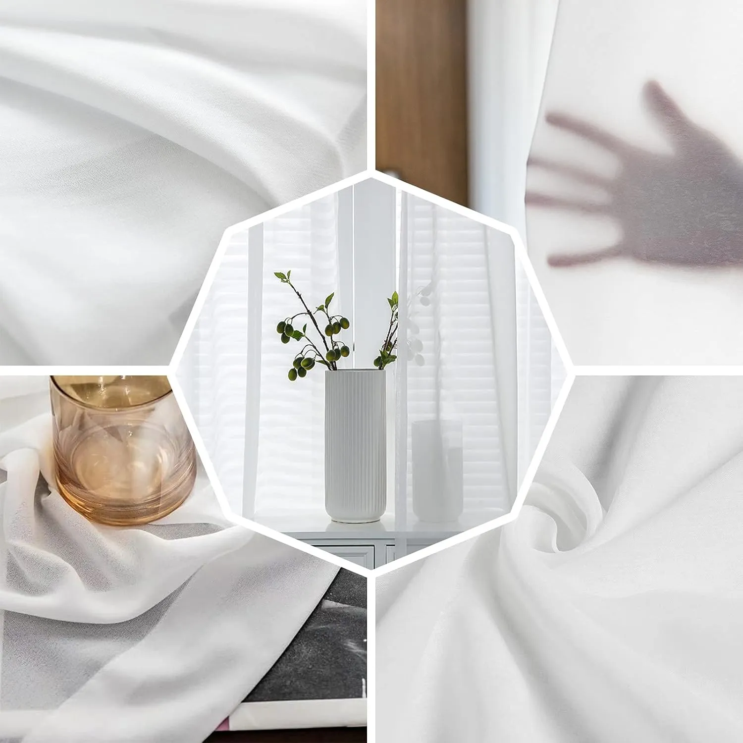 Sheer Curtains 96 Inches Long 2 Panels Set for Living Room, Western Star Brown Semi Sheer Curtains for Windows, Country Farmhouse Retro Texture Voile Window Treatments Rod Pocket Curtain