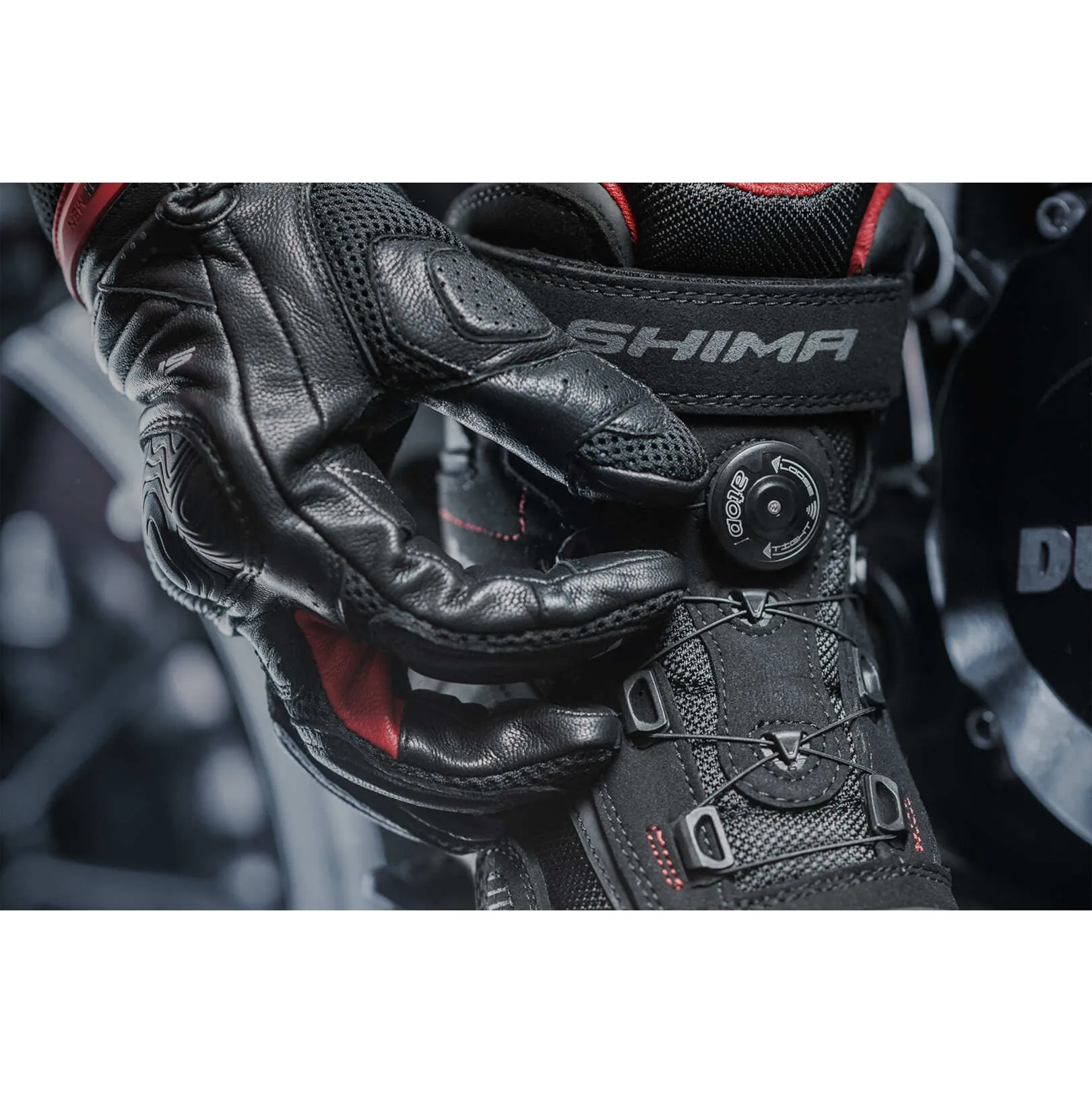 SHIMA EXO Vented Motorbike Shoes for Men Black - 910022