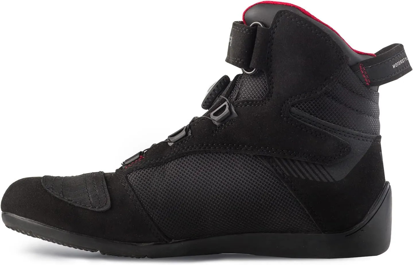 SHIMA EXO Vented, Motorcycle Shoes for Men | Breathable, Reinforced Street Riding Shoes with ATOP Closure System, Ankle Support, Anti-Slip Sole, Gear Pad (Black, 13)