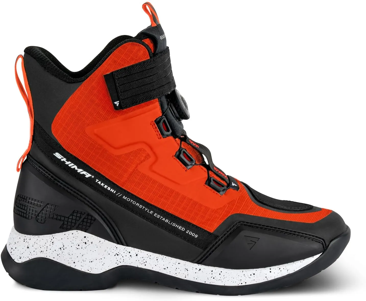 SHIMA TAKESHI VENT, Motorcycle Shoes for Men - Breathable, Reinforced Street Riding Shoes with ATOP Closure System, Ankle Support, Anti-Slip Sole, Gear Pad (Red, 12)