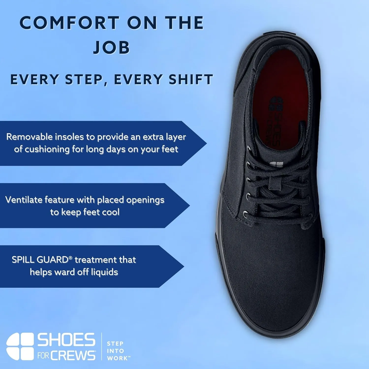 Shoes for Crews Cabbie II, Men's, Women's, Unisex Slip Resistant, Food Service Work Shoes