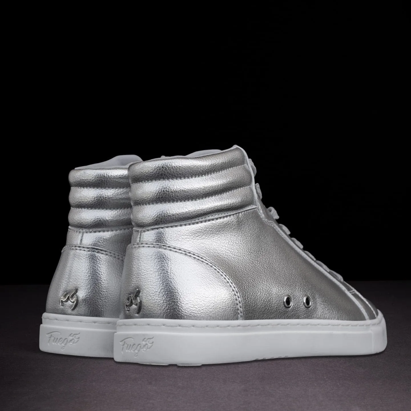 Silver High-Top Dance Sneakers – Unisex Performance Style by Fuego