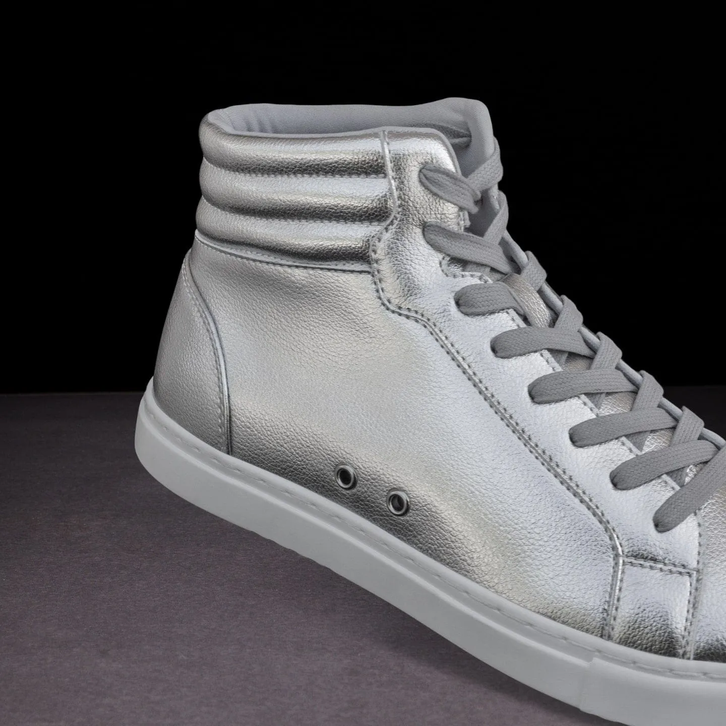Silver High-Top Dance Sneakers – Unisex Performance Style by Fuego