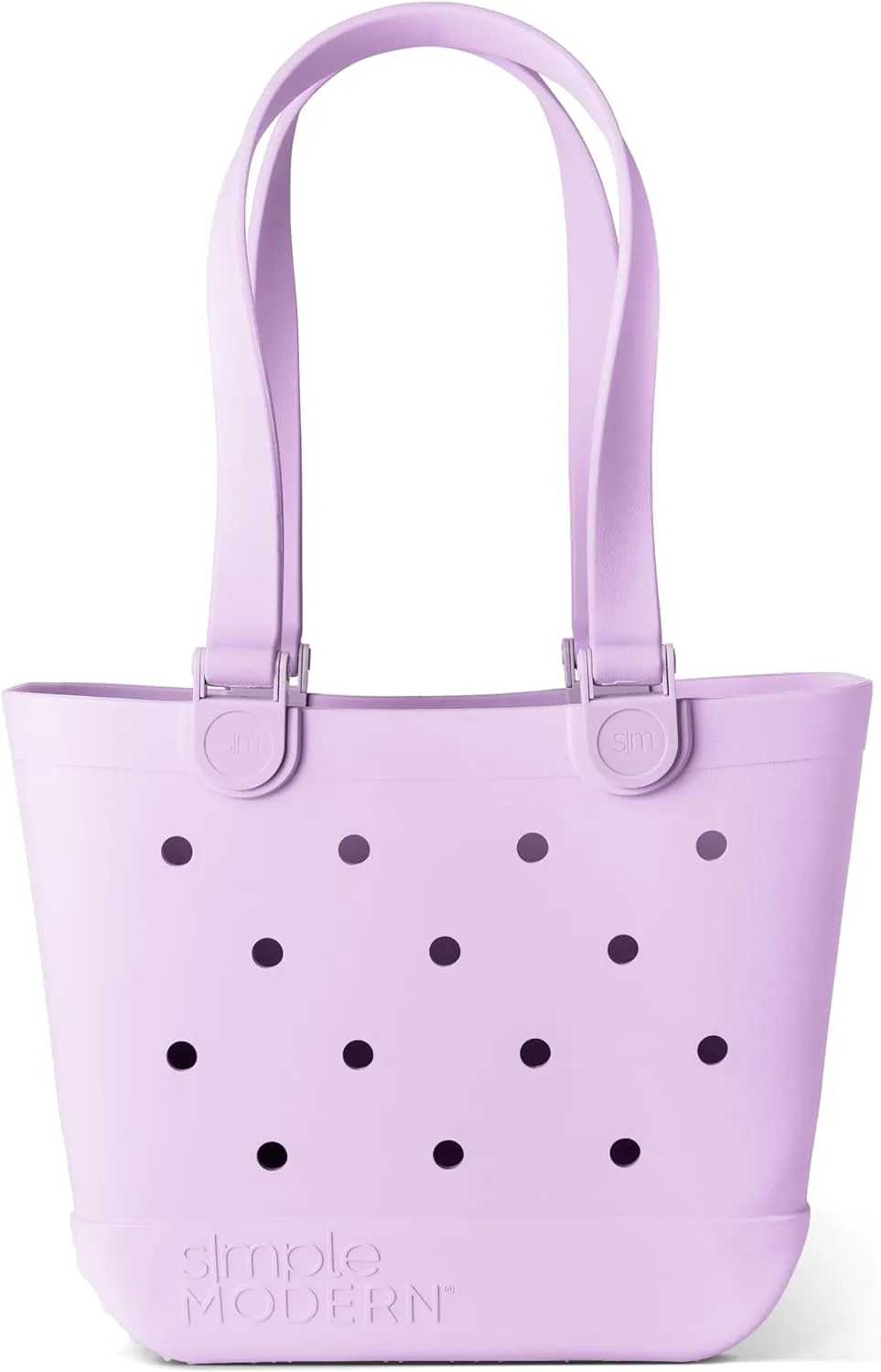 Simple Modern Medium Beach Bag | Waterproof Getaway Rubber Tote with Zipper Pocket for Travel, Pool, Boat, Groceries, Sports | Electric Lavender