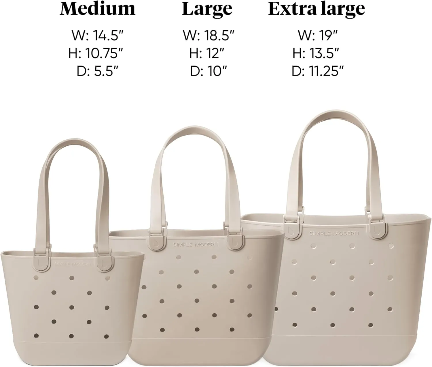 Simple Modern Medium Beach Bag | Waterproof Getaway Rubber Tote with Zipper Pocket for Travel, Pool, Boat, Groceries, Sports | Electric Lavender