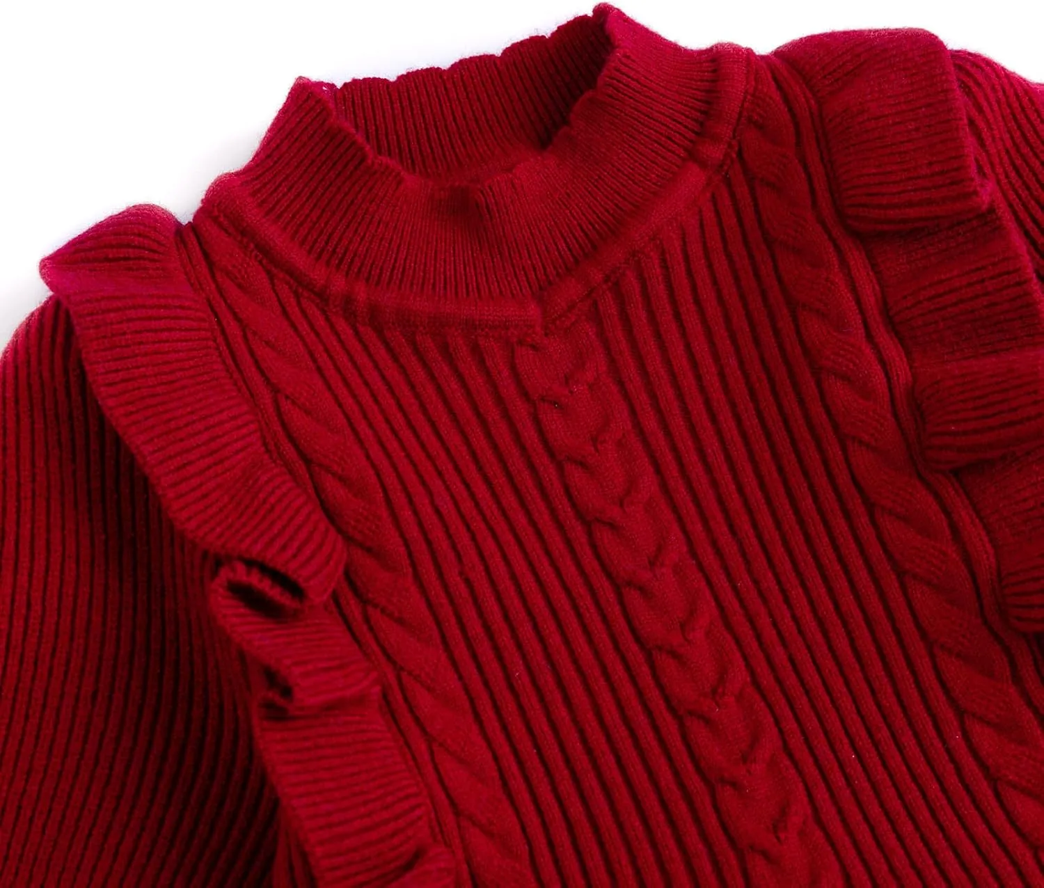 Simplee kids Baby Little Girls' Long Sleeve Sweater Dress Knit Warm Sweater Outfit Dress for Toddler Girls 6M-5T