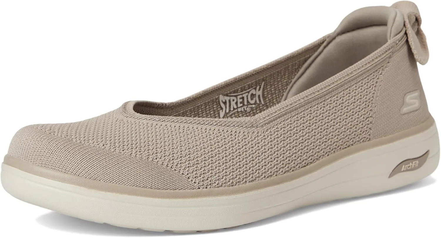 SKECHERS Women's On-The-go Arch Fit Inspire Ballerina W/Bow Ballet Flat