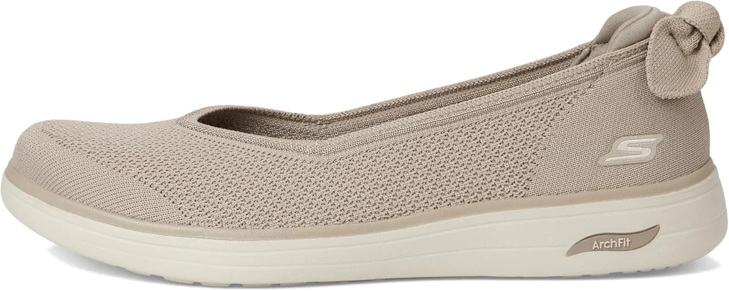 SKECHERS Women's On-The-go Arch Fit Inspire Ballerina W/Bow Ballet Flat