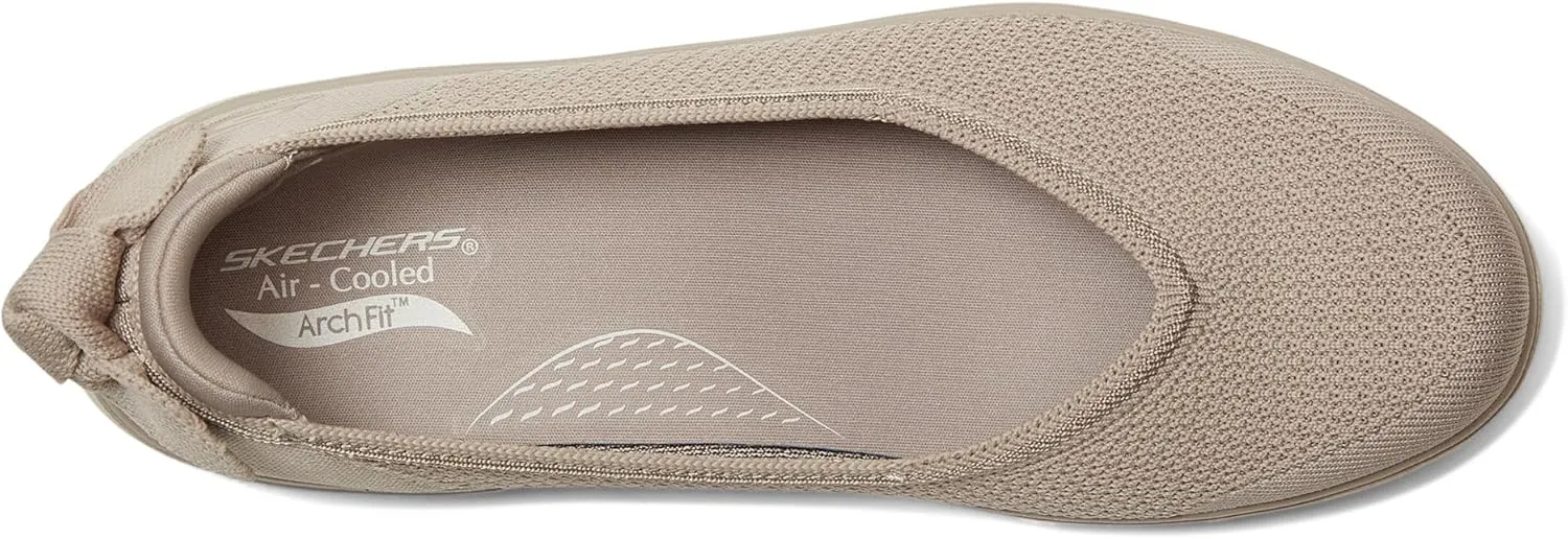 SKECHERS Women's On-The-go Arch Fit Inspire Ballerina W/Bow Ballet Flat