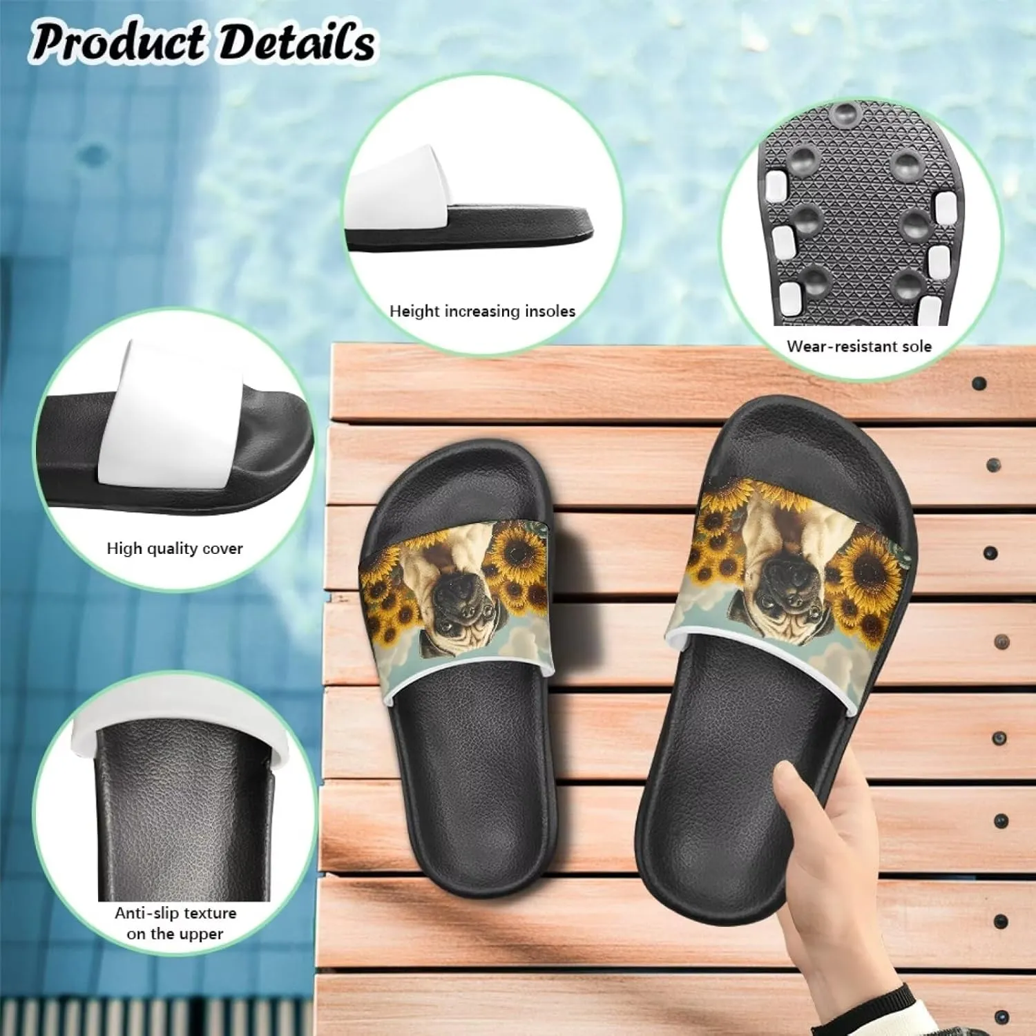 Slides for Kids, Toddler Slippers Shower Bathroom Non-Slip Open Toe Super Soft Comfy Boys Girls Home House Slide Sandals