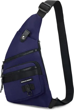 Sling Bag Anti-theft Crossbody Chest Shoulder Backpack Women Men, Lightweight Personal Pocket Bag for Hiking Travel