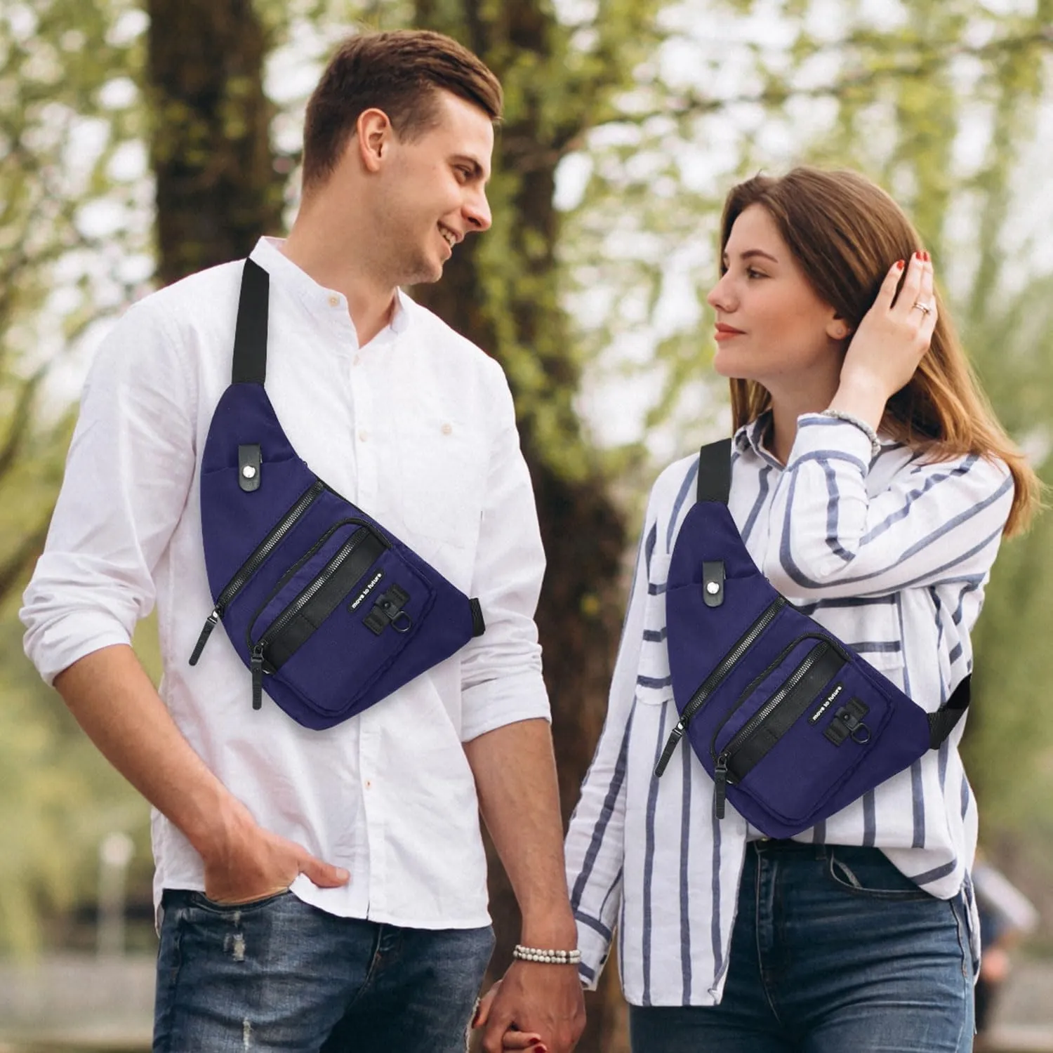 Sling Bag Anti-theft Crossbody Chest Shoulder Backpack Women Men, Lightweight Personal Pocket Bag for Hiking Travel
