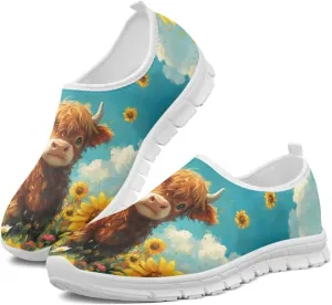 Slip in Loafers Women Slip On Shoes Cute Art Cat Elastic Upper Casual Mesh-Comfortable Tennis Workout Sneaker