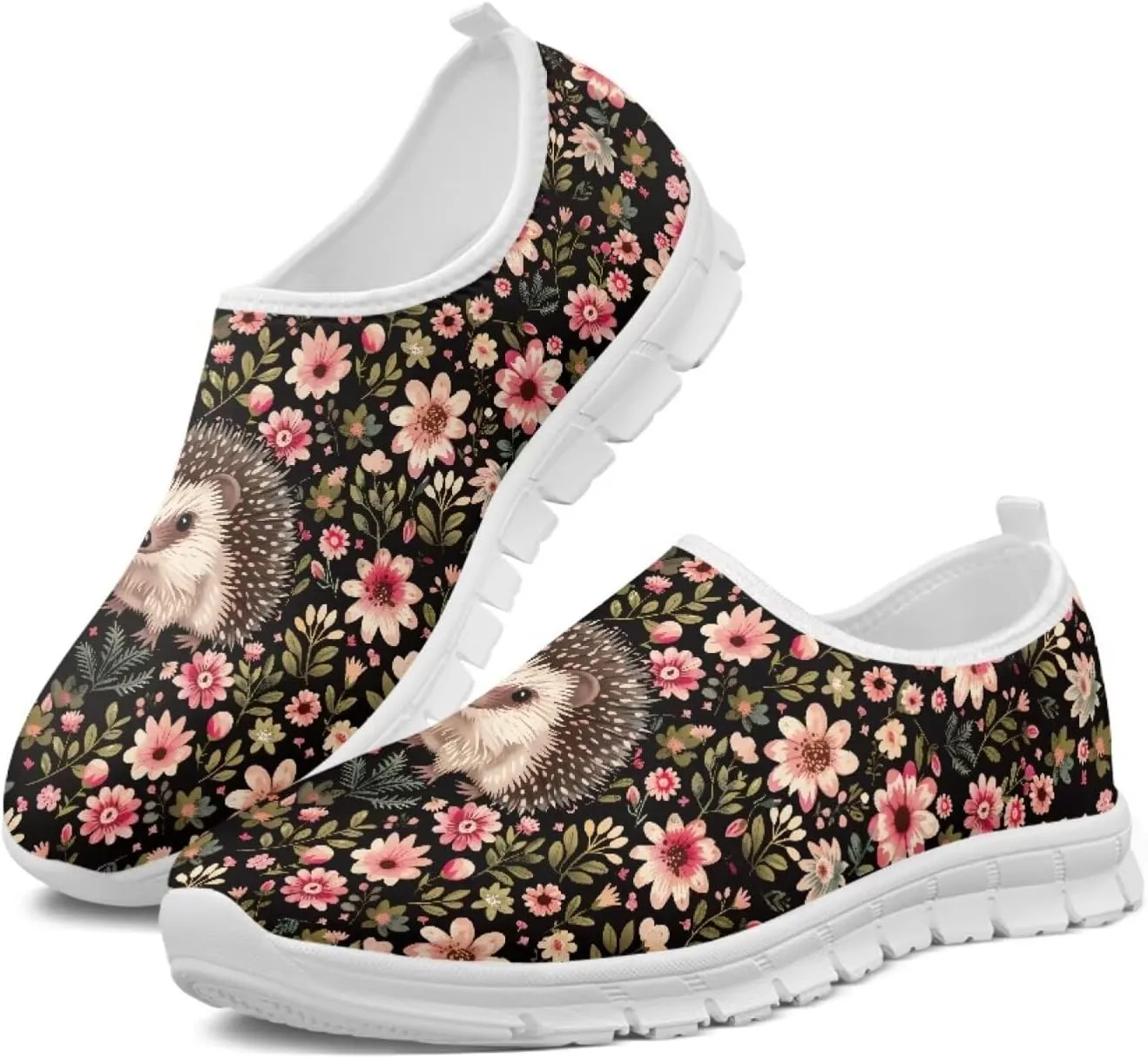 Slip in Loafers Women Slip On Shoes Cute Art Cat Elastic Upper Casual Mesh-Comfortable Tennis Workout Sneaker