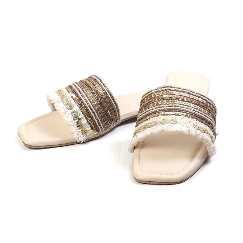 Soft Glam Hand Crafted Sequin  Slides