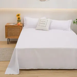 Soft Solid Color Flat Bed Sheet – Single, Double, Queen, or King Size