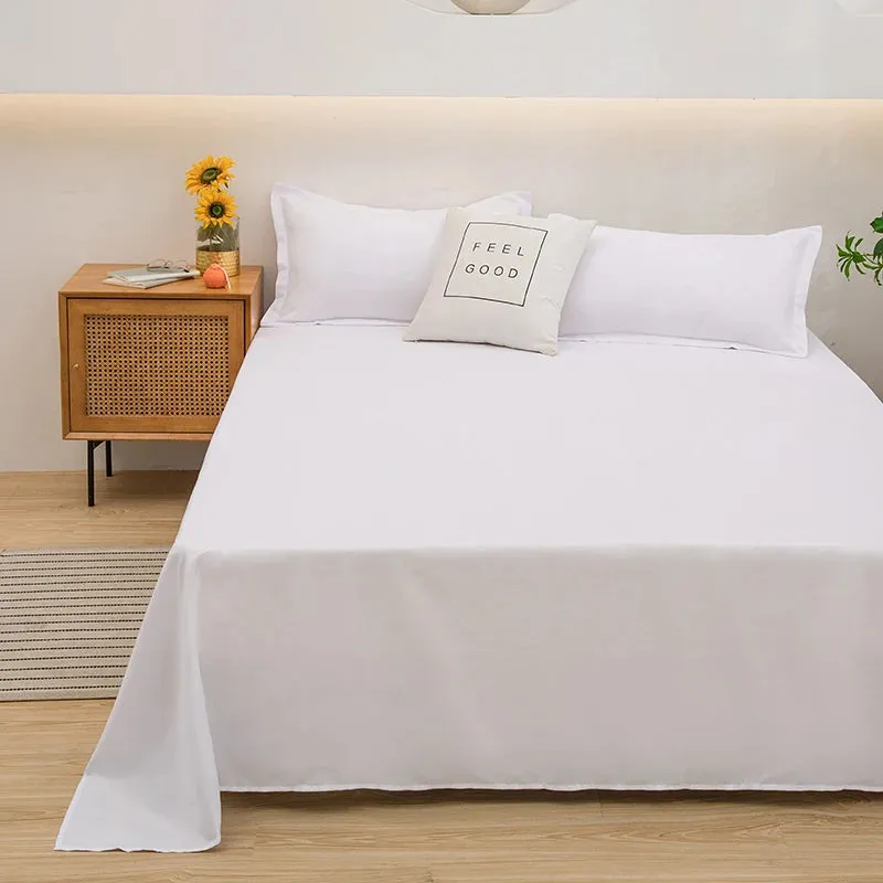 Soft Solid Color Flat Bed Sheet – Single, Double, Queen, or King Size