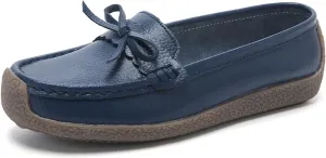 Solaud Women's Leather Loafers Comfort Soft Wild Driving Anti-Collision Penny Moccasins Nurses Work Daily Walking Flats Casual Shoes