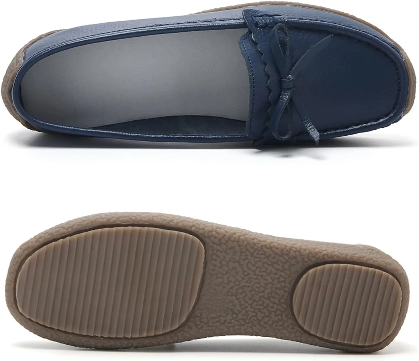 Solaud Women's Leather Loafers Comfort Soft Wild Driving Anti-Collision Penny Moccasins Nurses Work Daily Walking Flats Casual Shoes