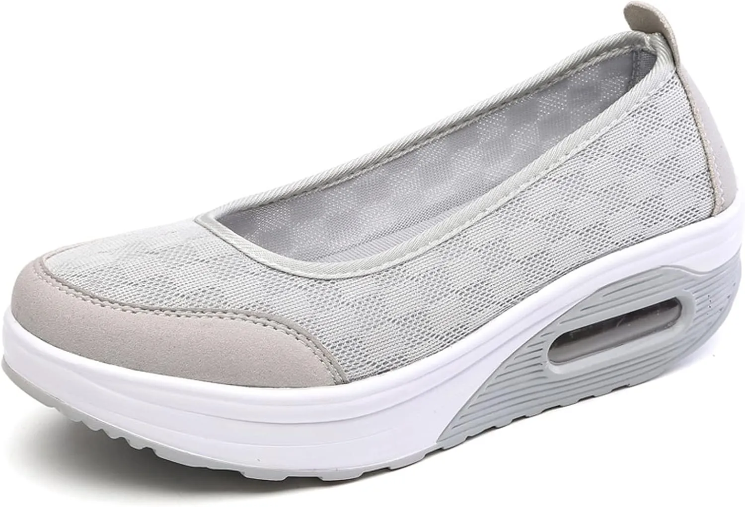 SOLPNOW Women's Breathable Shock Absorbing Wedge Slip On Sneakers,Summer Arch Support Anti-Slip Comfortable Diabetic Shoes