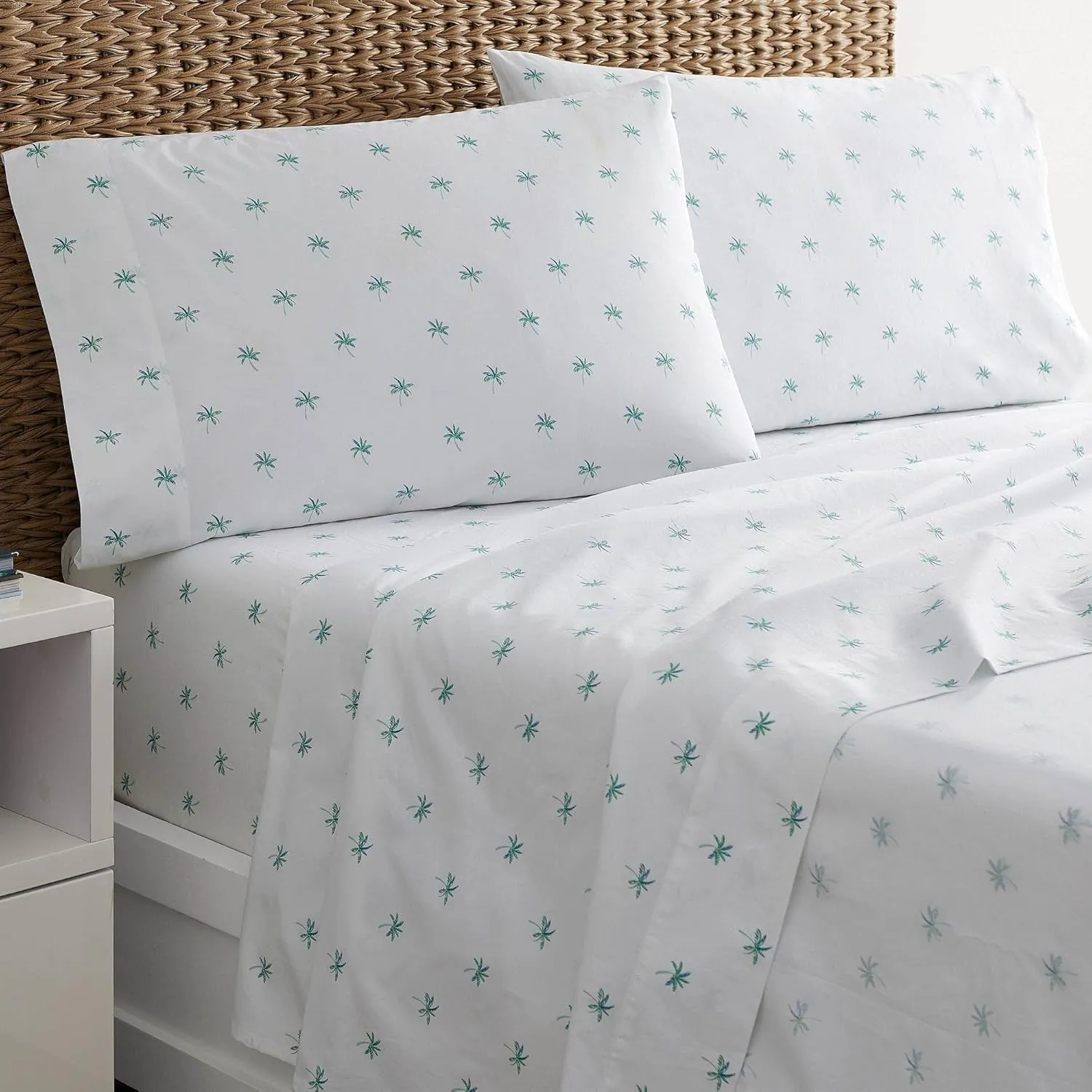 Southern Tide Aqua Palm Sheet Set Collection, Aqua, Twin