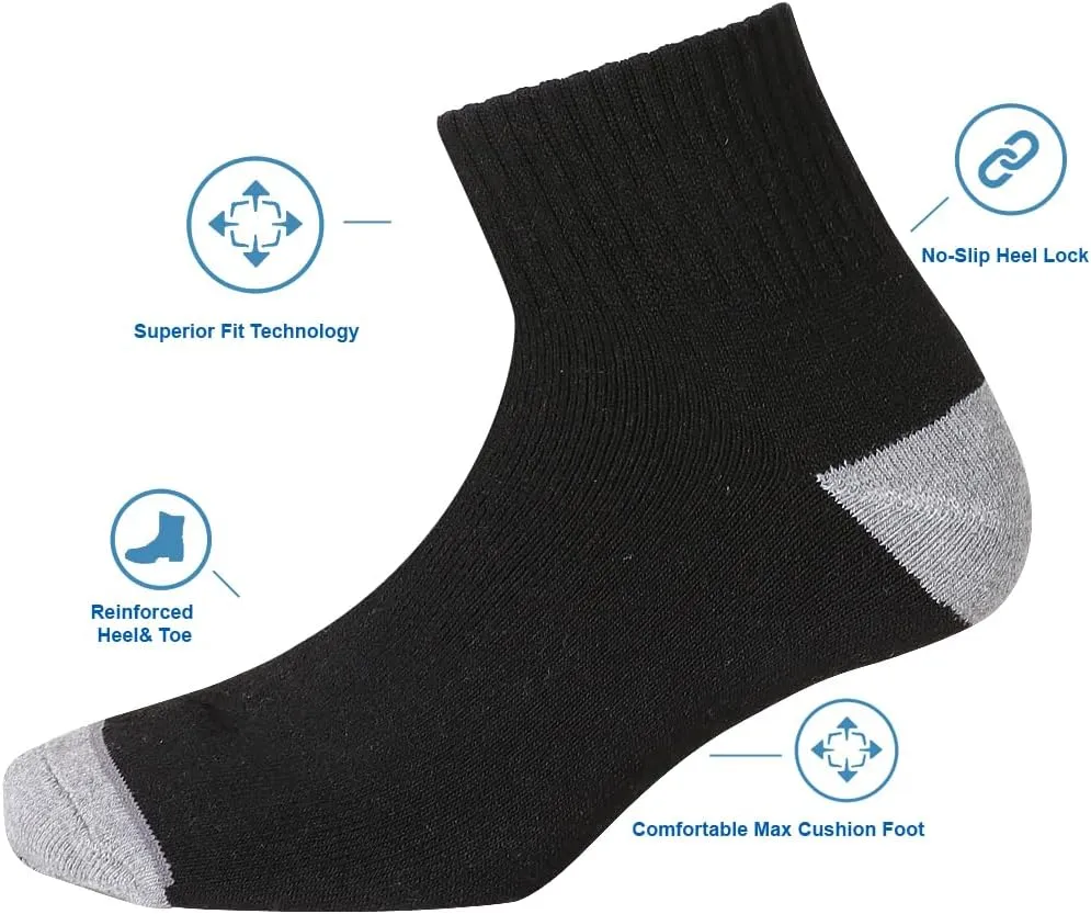 SoxDaddy Men’s 10Pack Athletic Socks,Comfy Cotton Full Cushion Casual Low Cut Socks