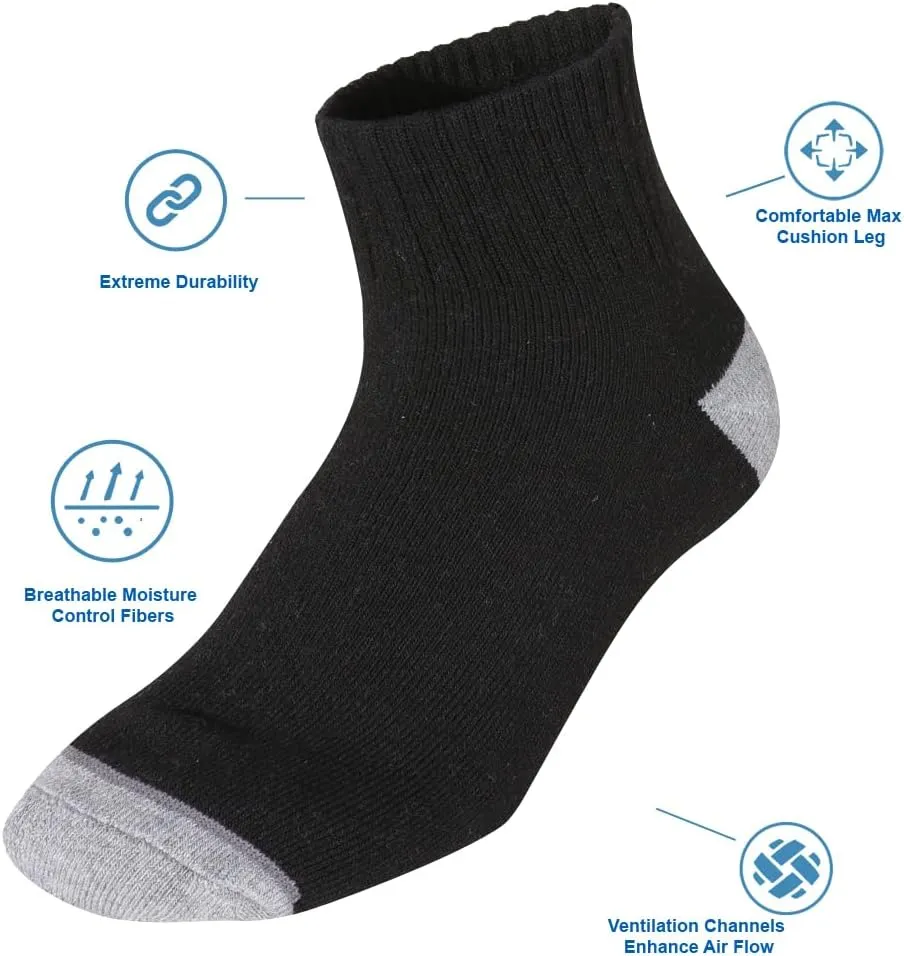 SoxDaddy Men’s 10Pack Athletic Socks,Comfy Cotton Full Cushion Casual Low Cut Socks